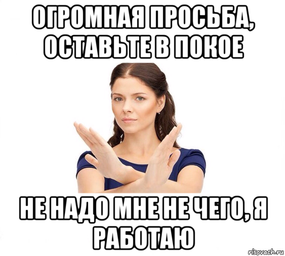 огромная просьба, оставьте в покое не надо мне не чего, я работаю, Мем Не зовите