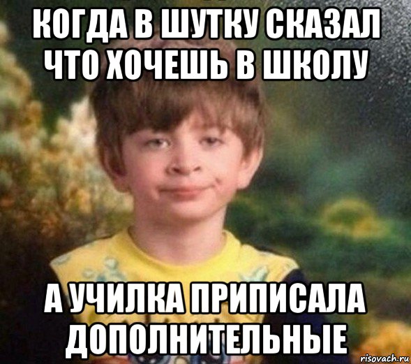 когда в шутку сказал что хочешь в школу а училка приписала дополнительные, Мем Недовольный пацан