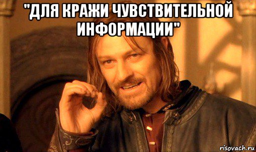 "для кражи чувствительной информации" , Мем Нельзя просто так взять и (Боромир мем)