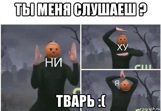 ты меня слушаеш ? тварь :(, Мем  Ни ху Я