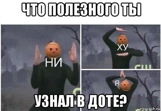 что полезного ты узнал в доте?, Мем  Ни ху Я