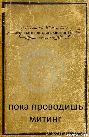 КАК ПРОВОДИТЬ МИТИНГ пока проводишь митинг, Комикс обложка книги