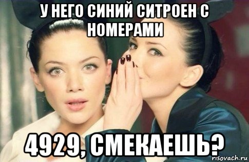 у него синий ситроен с номерами 4929, смекаешь?, Мем  Он