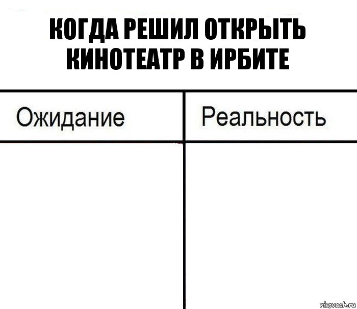 Когда решил открыть кинотеатр в ирбите  , Комикс  Ожидание - реальность