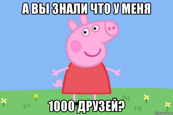 а вы знали что у меня 1000 друзей?, Мем Пеппа