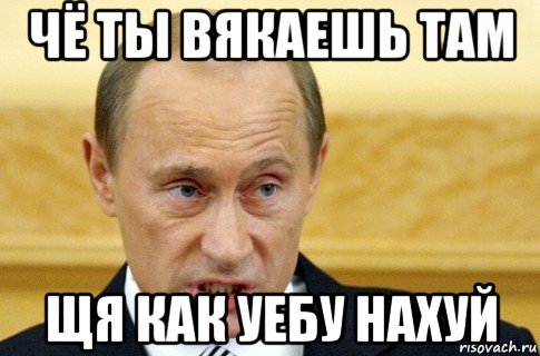 чё ты вякаешь там щя как уебу нахуй, Мем путин