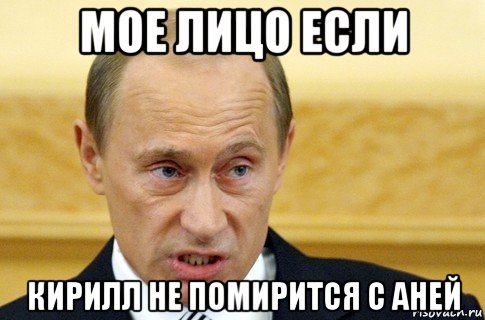 мое лицо если кирилл не помирится с аней, Мем путин