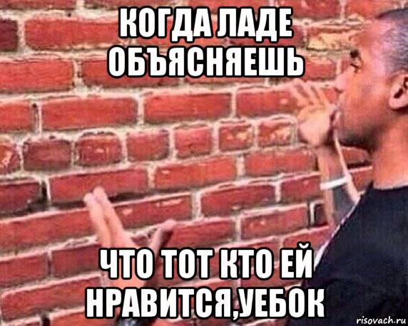 когда ладе объясняешь что тот кто ей нравится,уебок, Мем разговор со стеной