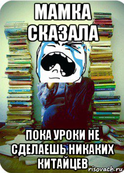 мамка сказала пока уроки не сделаешь никаких китайцев, Мем Типовий десятикласник