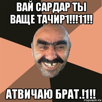 вай сардар ты ваще тачир1!!!11!! атвичаю брат.!1!!, Мем Я твой дом труба шатал