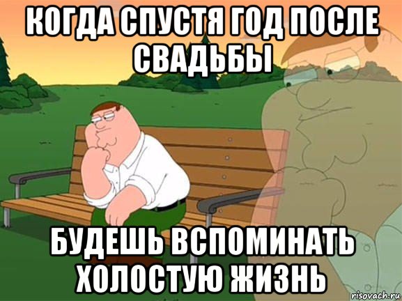 когда спустя год после свадьбы будешь вспоминать холостую жизнь, Мем Задумчивый Гриффин