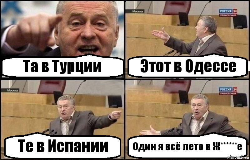 Та в Турции Этот в Одессе Те в Испании Один я всё лето в Ж******е, Комикс Жириновский