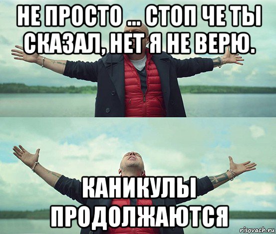 не просто ... стоп че ты сказал, нет я не верю. каникулы продолжаются, Мем Безлимитище