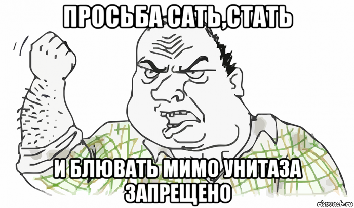 просьба сать,стать и блювать мимо унитаза запрещено, Мем Будь мужиком