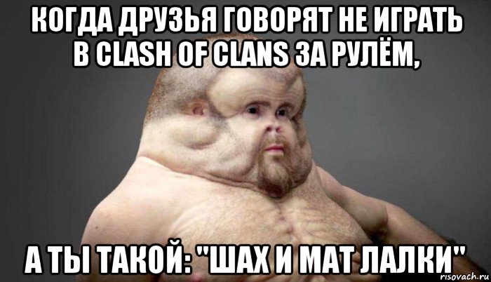 когда друзья говорят не играть в clash of clans за рулём, а ты такой: "шах и мат лалки", Мем  Человек который выживет в лбом ДТП