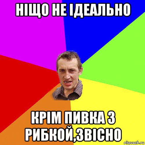 ніщо не ідеально крім пивка з рибкой,звісно, Мем Чоткий паца