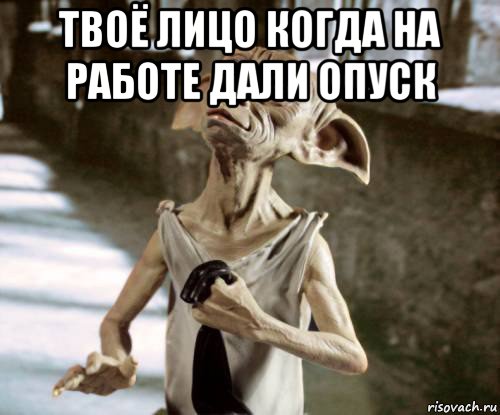 твоё лицо когда на работе дали опуск 