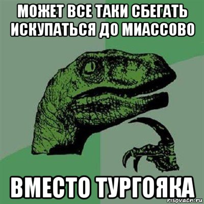 может все таки сбегать искупаться до миассово вместо тургояка, Мем Филосораптор