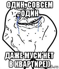 один, совсем один даже муси нет в квартире)), Мем Forever Alone