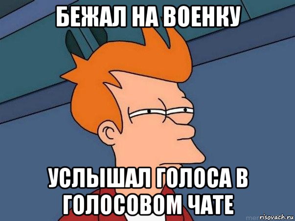 бежал на военку услышал голоса в голосовом чате, Мем  Фрай (мне кажется или)