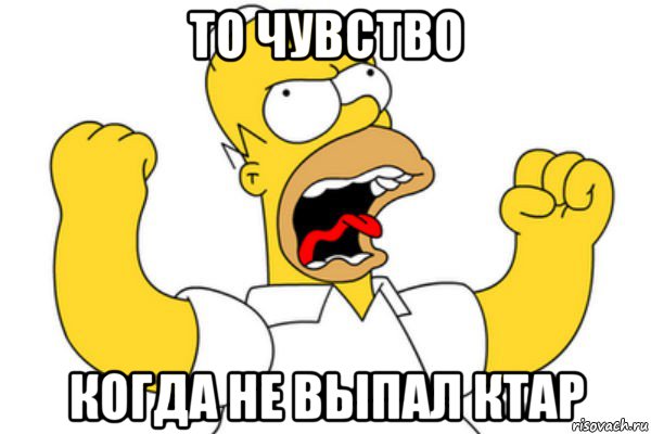 то чувство когда не выпал ктар, Мем Разъяренный Гомер