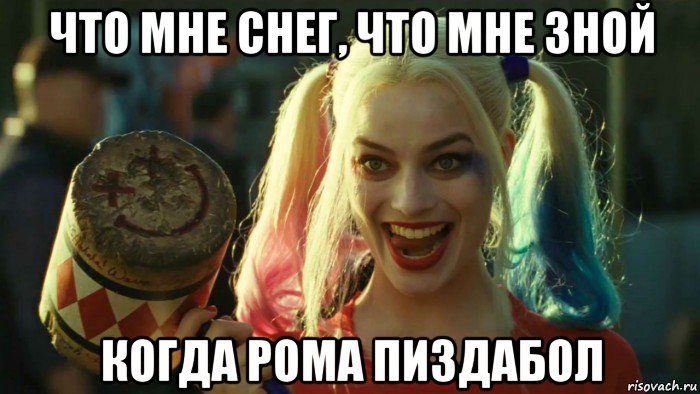 что мне снег, что мне зной когда рома пиздабол, Мем    Harley quinn