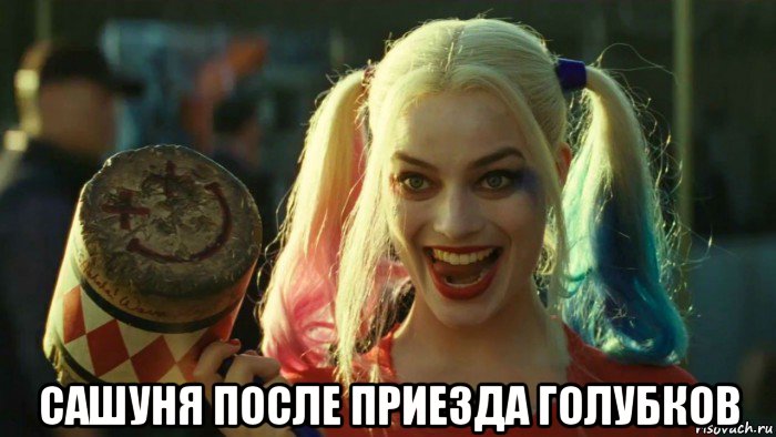  сашуня после приезда голубков, Мем    Harley quinn