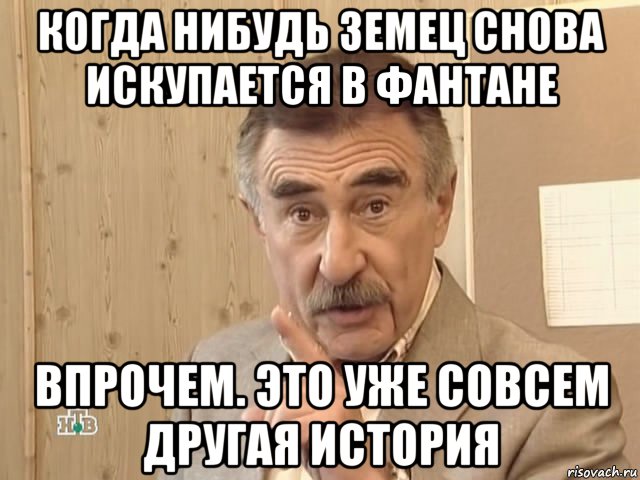 когда нибудь земец снова искупается в фантане впрочем. это уже совсем другая история, Мем Каневский (Но это уже совсем другая история)