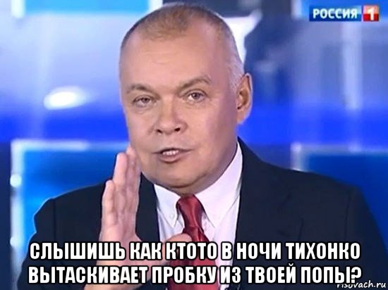  слышишь как ктото в ночи тихонко вытаскивает пробку из твоей попы?, Мем Киселёв 2014