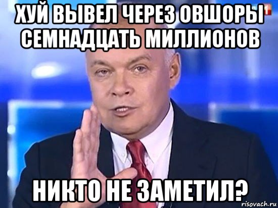 хуй вывел через овшоры семнадцать миллионов никто не заметил?, Мем Киселёв 2014