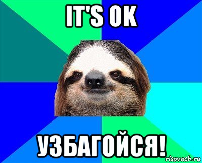 it's ok узбагойся!, Мем Ленивец