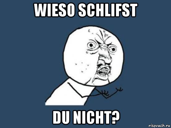 wieso schlifst du nicht?, Мем Ну почему