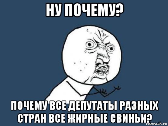 ну почему? почему все депутаты разных стран все жирные свиньи?, Мем Ну почему