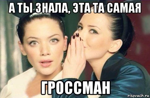 а ты знала, эта та самая гроссман, Мем  Он