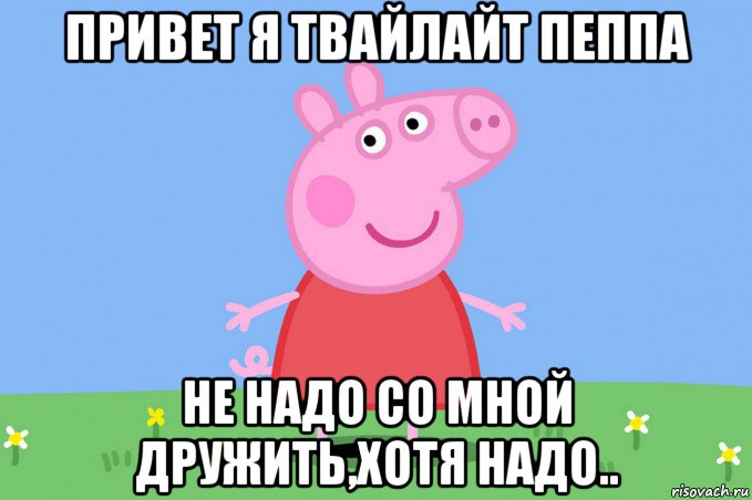 привет я твайлайт пеппа не надо со мной дружить,хотя надо.., Мем Пеппа