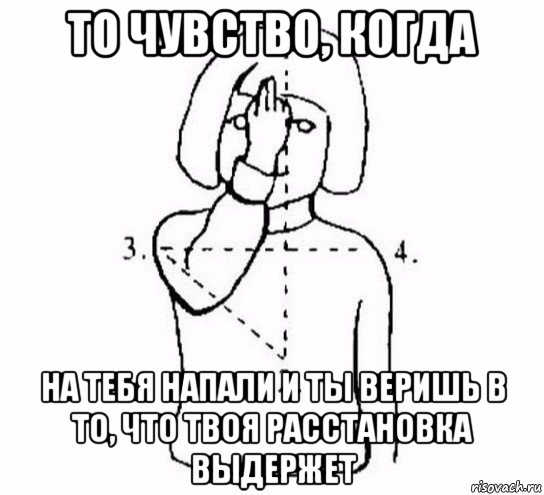 то чувство, когда на тебя напали и ты веришь в то, что твоя расстановка выдержет, Мем  Перекреститься