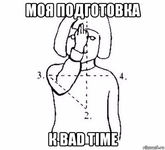 моя подготовка к bad time, Мем  Перекреститься