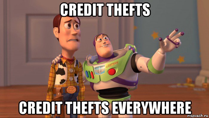 credit thefts credit thefts everywhere, Мем Они повсюду (История игрушек)