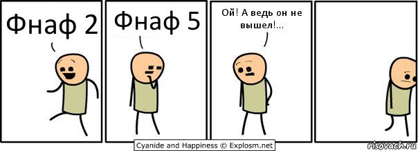 Фнаф 2 Фнаф 5 Ой! А ведь он не вышел!..., Комикс  Расстроился