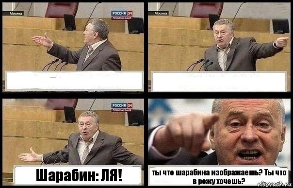   Шарабин: ЛЯ! ты что шарабина изображаешь? Ты что в рожу хочешь?, Комикс с Жириновским