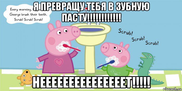 я превращу тебя в зубную пасту!!!!!!!!!!!! нееееееееееееееет!!!!!, Мем  Свинка