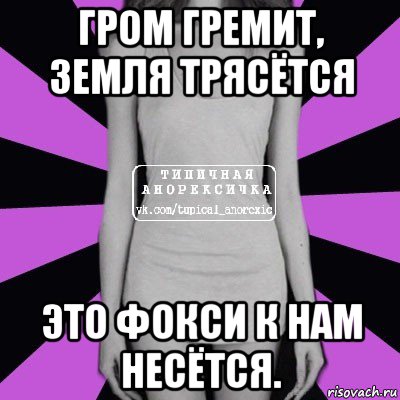 гром гремит, земля трясëтся это фокси к нам несëтся., Мем Типичная анорексичка