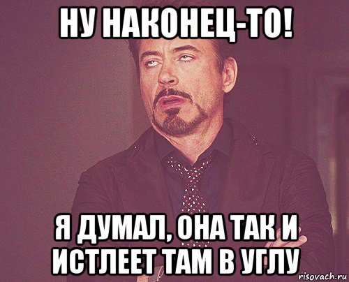 ну наконец-то! я думал, она так и истлеет там в углу, Мем твое выражение лица