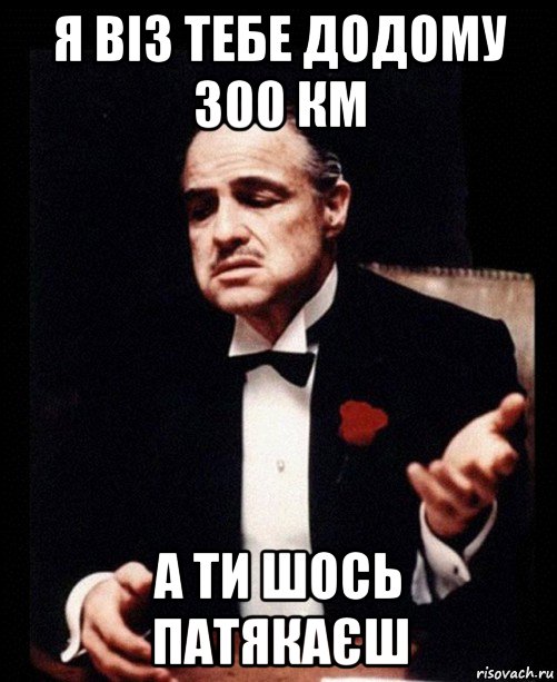 я віз тебе додому 300 км а ти шось патякаєш, Мем ты делаешь это без уважения