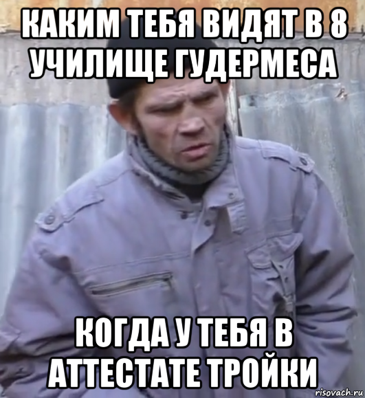 каким тебя видят в 8 училище гудермеса когда у тебя в аттестате тройки, Мем  Ты втираешь мне какую то дичь