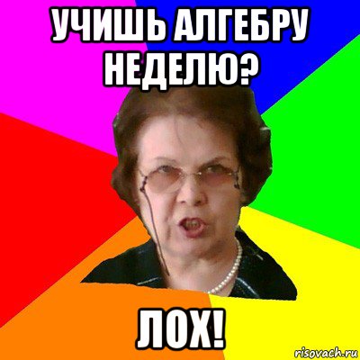 учишь алгебру неделю? лох!, Мем Типичная училка