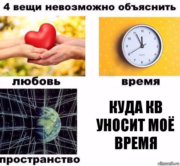 Куда КВ уносит моё время, Комикс  4 вещи невозможно объяснить