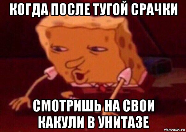 когда после тугой срачки смотришь на свои какули в унитазе, Мем    Bettingmemes