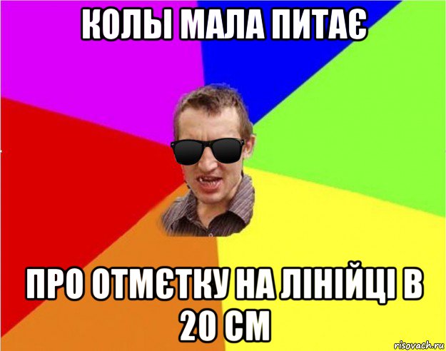 колы мала питає про отмєтку на лінійці в 20 см, Мем Чьоткий двiж