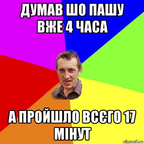 думав шо пашу вже 4 часа а пройшло всєго 17 мінут, Мем Чоткий паца